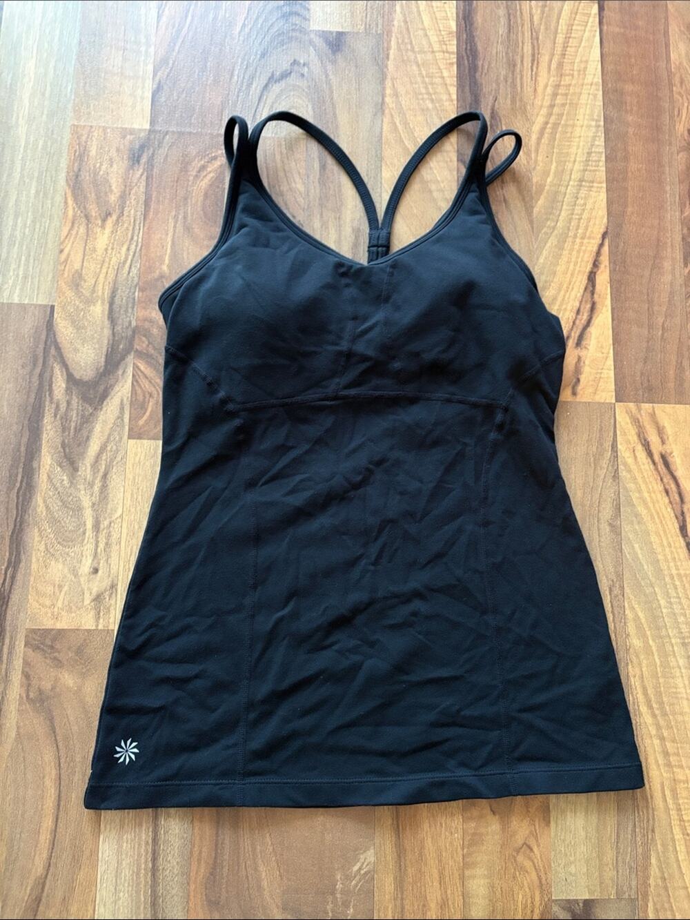 Athleta Black Performance Tank with Built-In Shelf Bra Size XS